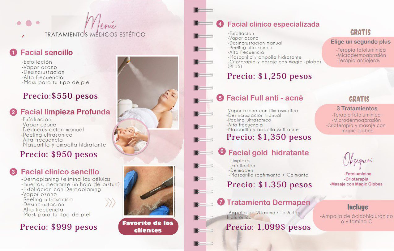 Menú médico estético